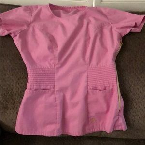 Pink Motto Scrub Top